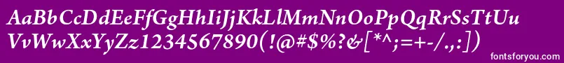 More about ArnoproSmbditalicsmtext Font ArnoproSmbditalicsmtext Font – White Fonts on Purple Background