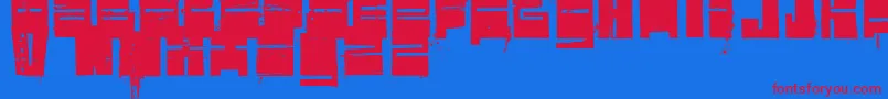 フォントValimoRmx – 赤い文字の青い背景