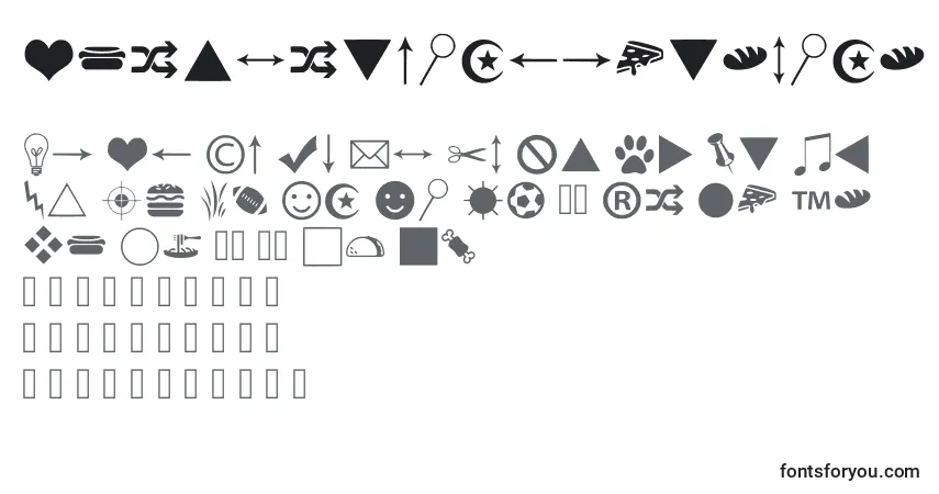 Czcionka Burgericonbasitfont – alfabet, cyfry, specjalne znaki