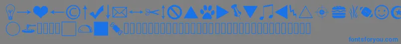 Burgericonbasitfont Font – Blue Fonts on Gray Background