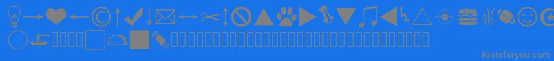 Burgericonbasitfont-fontti – harmaat kirjasimet sinisellä taustalla