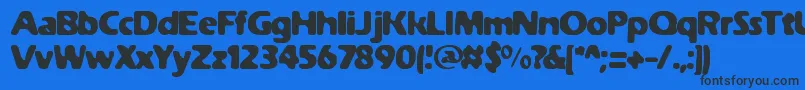 フォントWeatheredSolidBrk – 黒い文字の青い背景