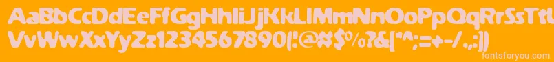 WeatheredSolidBrk-Schriftart – Rosa Schriften auf orangefarbenem Hintergrund