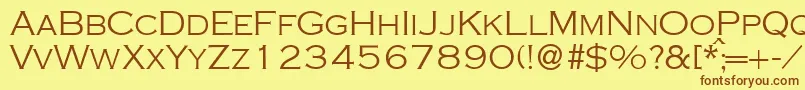 CopperlightdbNormal Font – Brown Fonts on Yellow Background