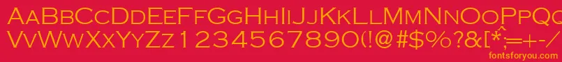 CopperlightdbNormal Font – Orange Fonts on Red Background