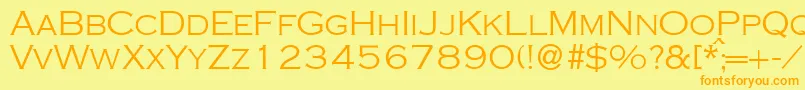 CopperlightdbNormal Font – Orange Fonts on Yellow Background