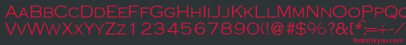 フォントCopperlightdbNormal – 黒い背景に赤い文字