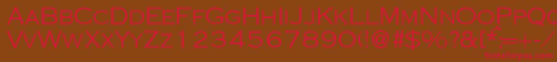 フォントCopperlightdbNormal – 赤い文字が茶色の背景にあります。
