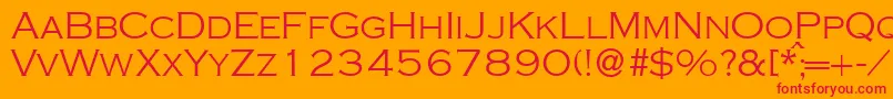 CopperlightdbNormal Font – Red Fonts on Orange Background