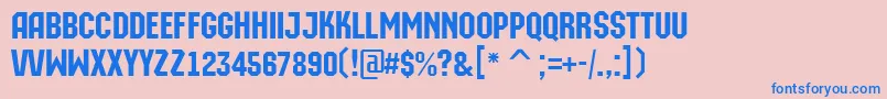 フォントAMachinaorto – ピンクの背景に青い文字