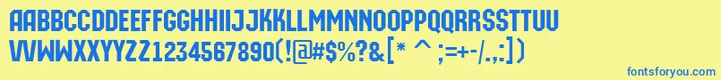 AMachinaorto Font – Blue Fonts on Yellow Background