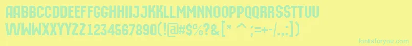 AMachinaorto Font – Green Fonts on Yellow Background