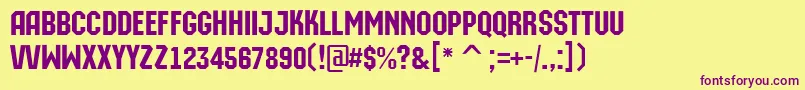 AMachinaorto Font – Purple Fonts on Yellow Background