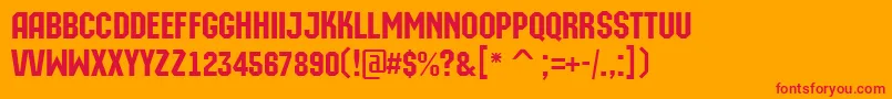 AMachinaorto Font – Red Fonts on Orange Background