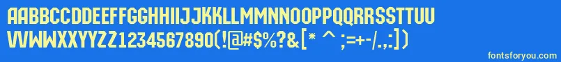 AMachinaorto Font – Yellow Fonts on Blue Background