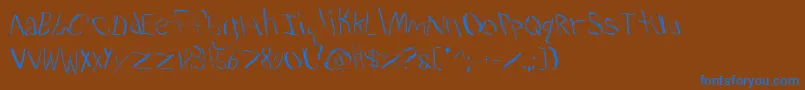Trav2 Font – Blue Fonts on Brown Background
