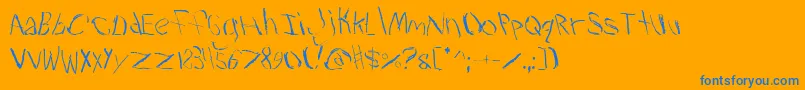 フォントTrav2 – オレンジの背景に青い文字