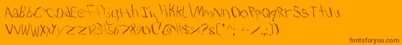Trav2 Font – Brown Fonts on Orange Background