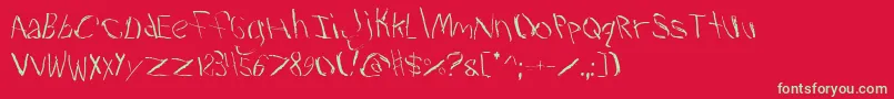 フォントTrav2 – 赤い背景に緑の文字