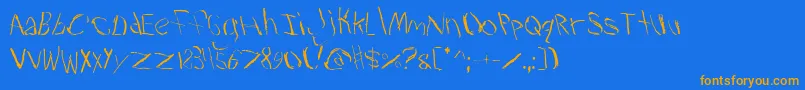 Trav2 Font – Orange Fonts on Blue Background