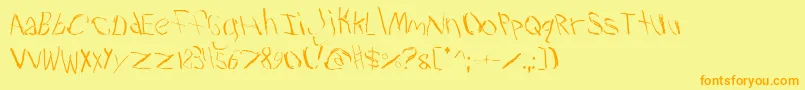 Trav2 Font – Orange Fonts on Yellow Background