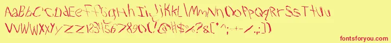 Trav2 Font – Red Fonts on Yellow Background