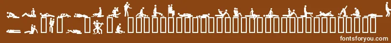 48ways-Schriftart – Weiße Schriften auf braunem Hintergrund