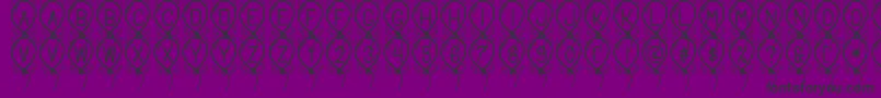 Weitere Informationen zur HappyBalloonStPersonalUse-Schriftart HappyBalloonStPersonalUse-Schriftart – Schwarze Schriften auf violettem Hintergrund