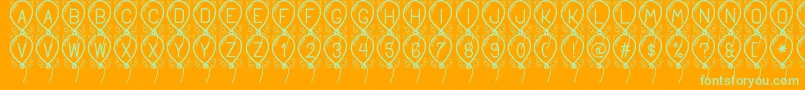 HappyBalloonStPersonalUse-Schriftart – Grüne Schriften auf orangefarbenem Hintergrund