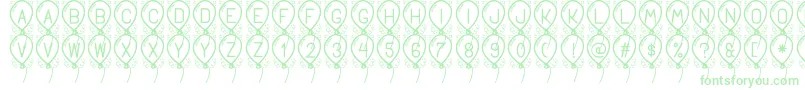 Fonte HappyBalloonStPersonalUse – fontes verdes em um fundo branco