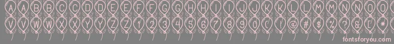 HappyBalloonStPersonalUse-Schriftart – Rosa Schriften auf grauem Hintergrund