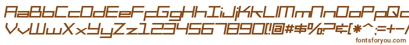 SfSquareHeadItalic-fontti – ruskeat fontit valkoisella taustalla