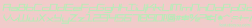 SfSquareHeadItalic Font – Green Fonts on Pink Background