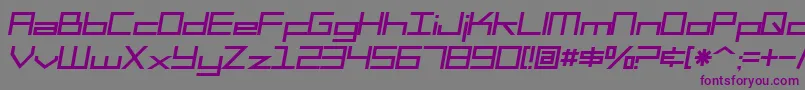 フォントSfSquareHeadItalic – 紫色のフォント、灰色の背景