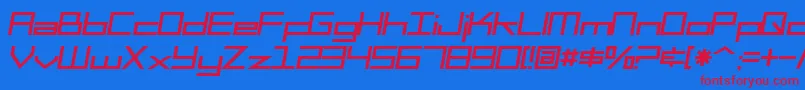 Шрифт SfSquareHeadItalic – красные шрифты на синем фоне