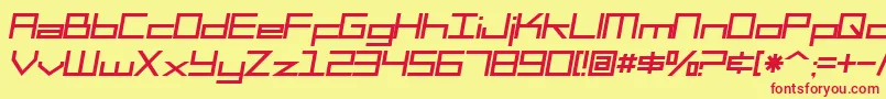 フォントSfSquareHeadItalic – 赤い文字の黄色い背景