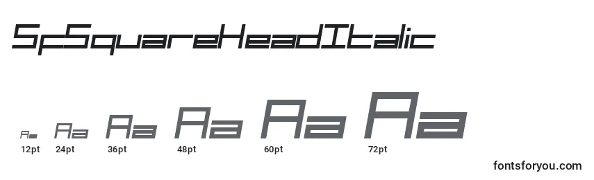 SfSquareHeadItalic Font Sizes