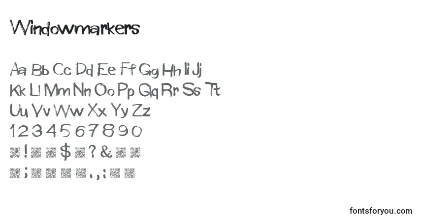 A fonte Windowmarkers – alfabeto, números, caracteres especiais