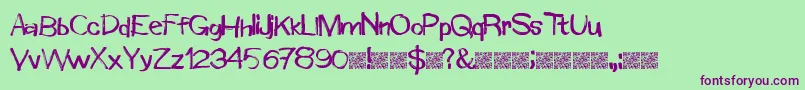 Windowmarkers Font – Purple Fonts on Green Background