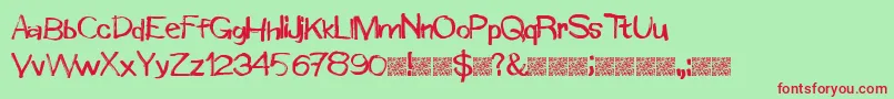 Windowmarkers Font – Red Fonts on Green Background