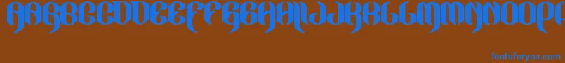 JakejarkorLocura Font – Blue Fonts on Brown Background