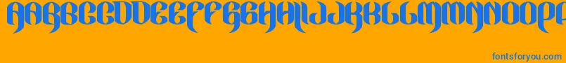 JakejarkorLocura Font – Blue Fonts on Orange Background