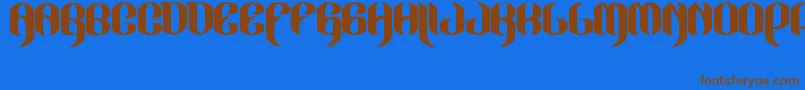 JakejarkorLocura Font – Brown Fonts on Blue Background
