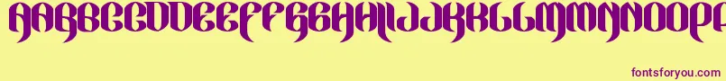 JakejarkorLocura Font – Purple Fonts on Yellow Background
