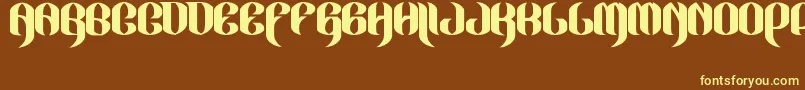 JakejarkorLocura Font – Yellow Fonts on Brown Background