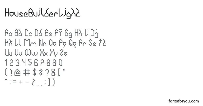 Fuente HouseBuilderLight - alfabeto, números, caracteres especiales