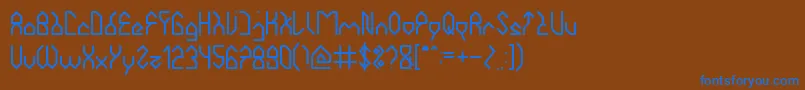 フォントHouseBuilderLight – 茶色の背景に青い文字