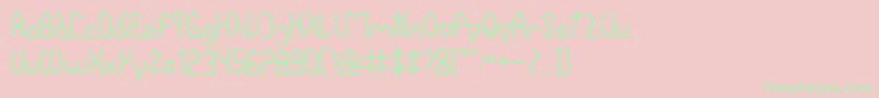 HouseBuilderLight Font – Green Fonts on Pink Background