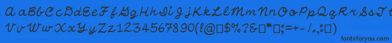 Шрифт OtfHandwritingStandard – чёрные шрифты на синем фоне
