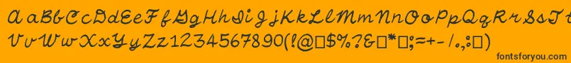 Czcionka OtfHandwritingStandard – czarne czcionki na pomarańczowym tle